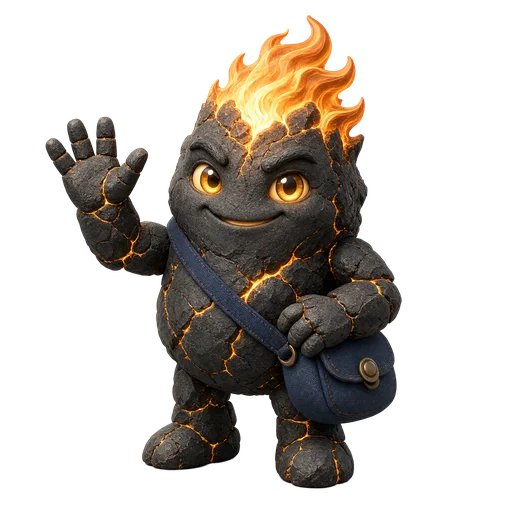 Spark, a glowing campfire ember spirit